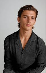 Men’s Black Linen Beach Shirt – Lightweight, Breathable Summer Essential