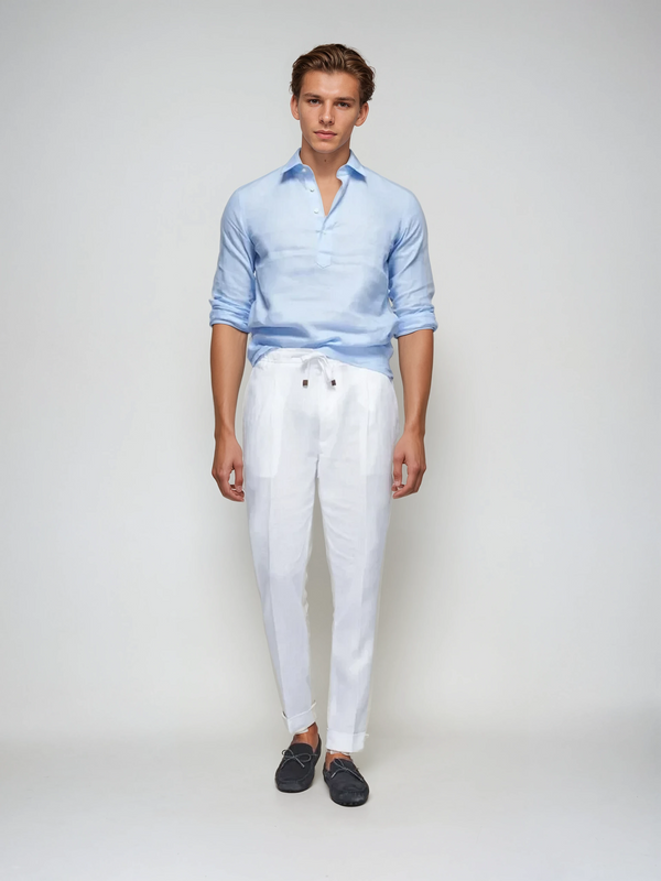 Men’s Classic Linen Pop-Over Shirt – Lightweight Comfort with Refined Style