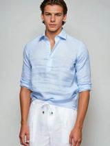 Men’s Classic Linen Pop-Over Shirt – Lightweight Comfort with Refined Style